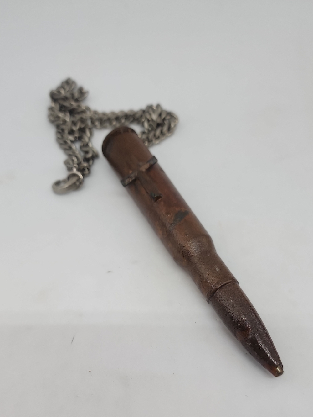 BULLET NECKLACE 50CAL RUSTY WITH CROSS
